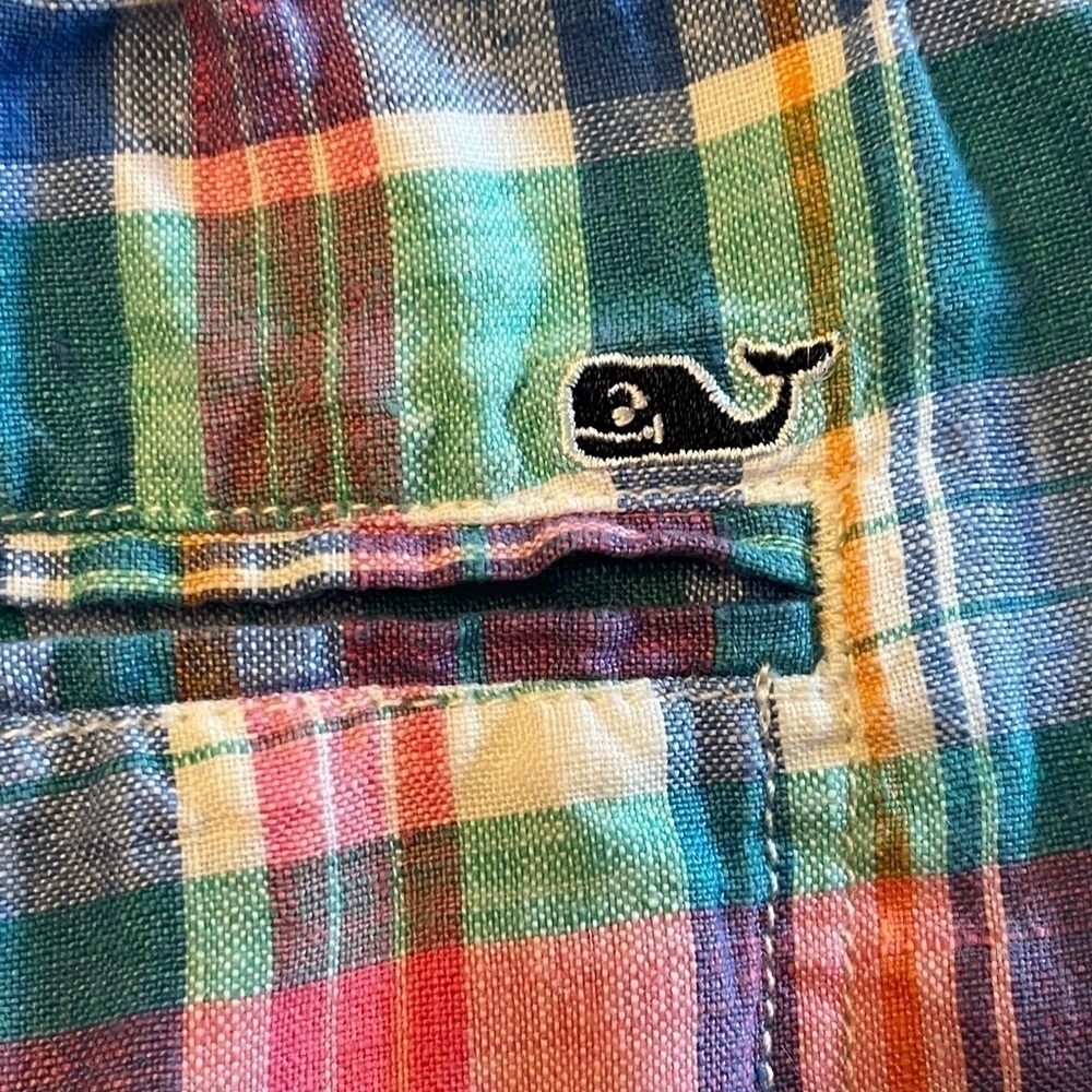 Vineyard Vines Cuffed 100% Linen Shorts Size XS 4 Pockets Cute Fun Summer Staple - Picture 6 of 10
